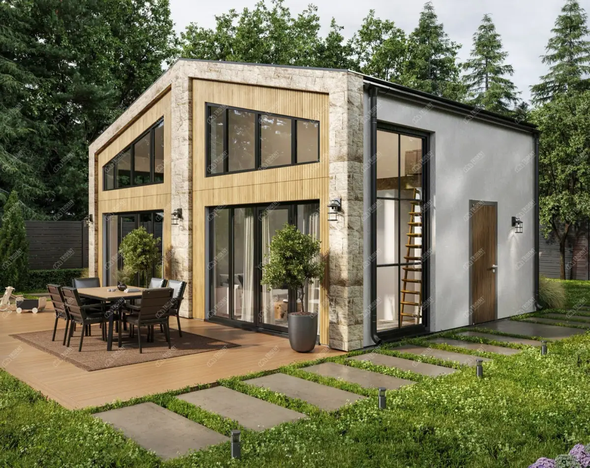 Mediterranean Double House — exterior view