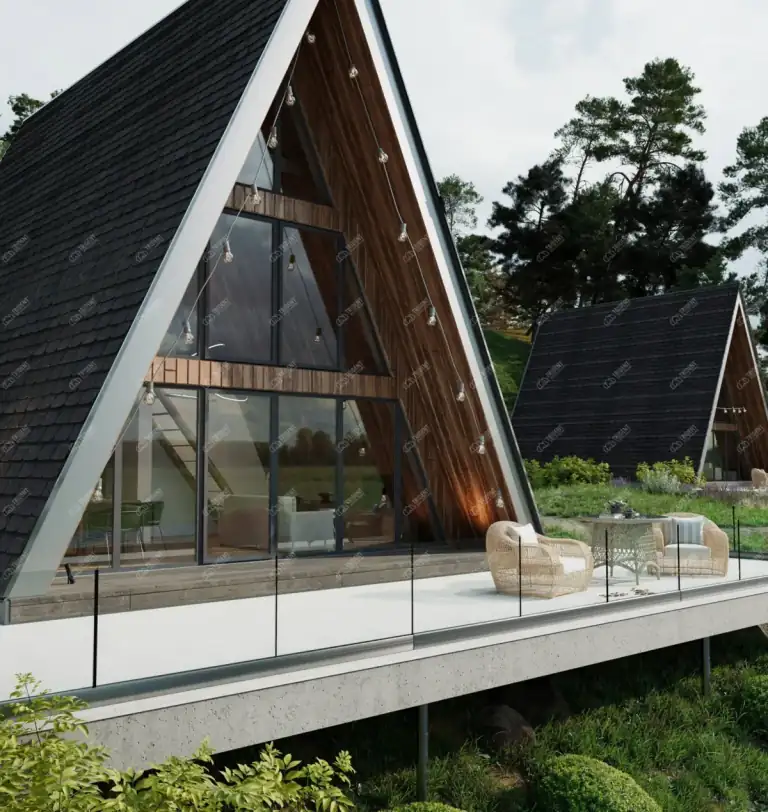 A-Frame cabin, exterior