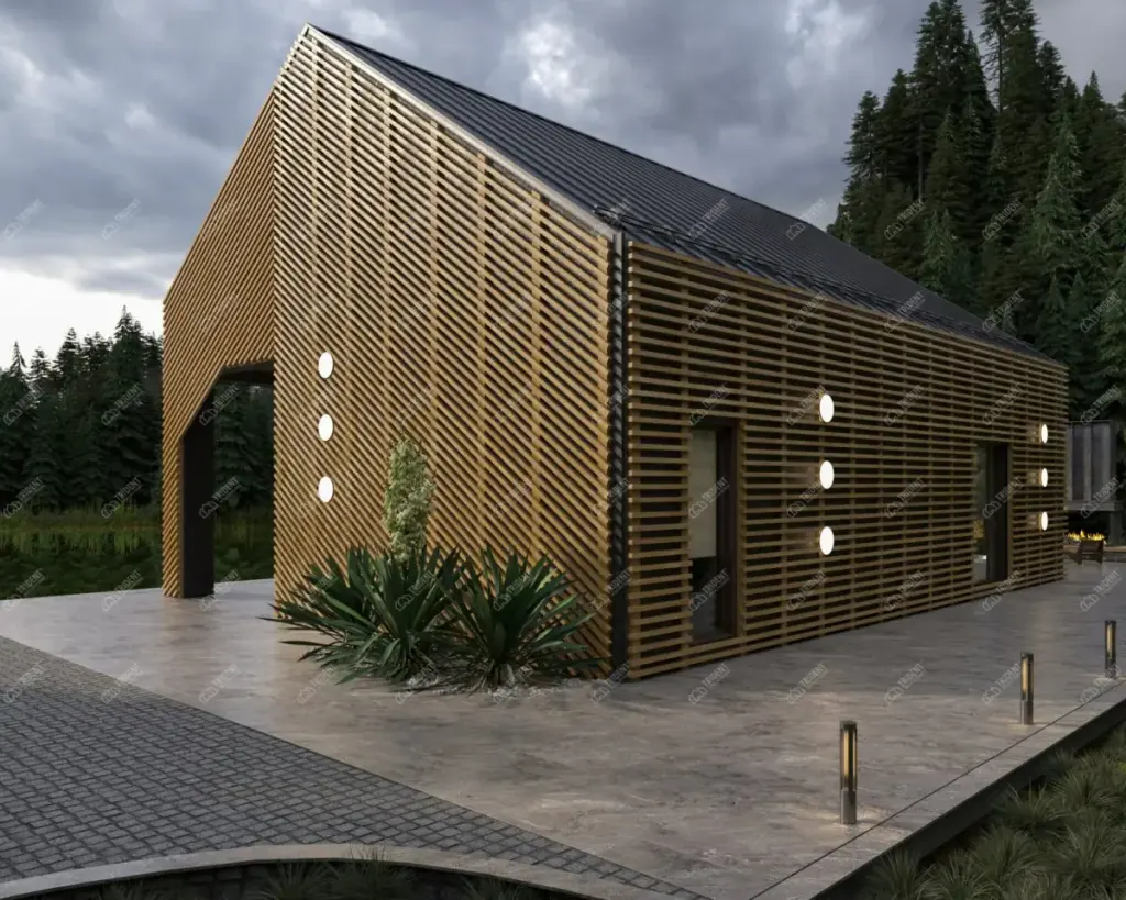 Gothic two-storey modular home, exterior