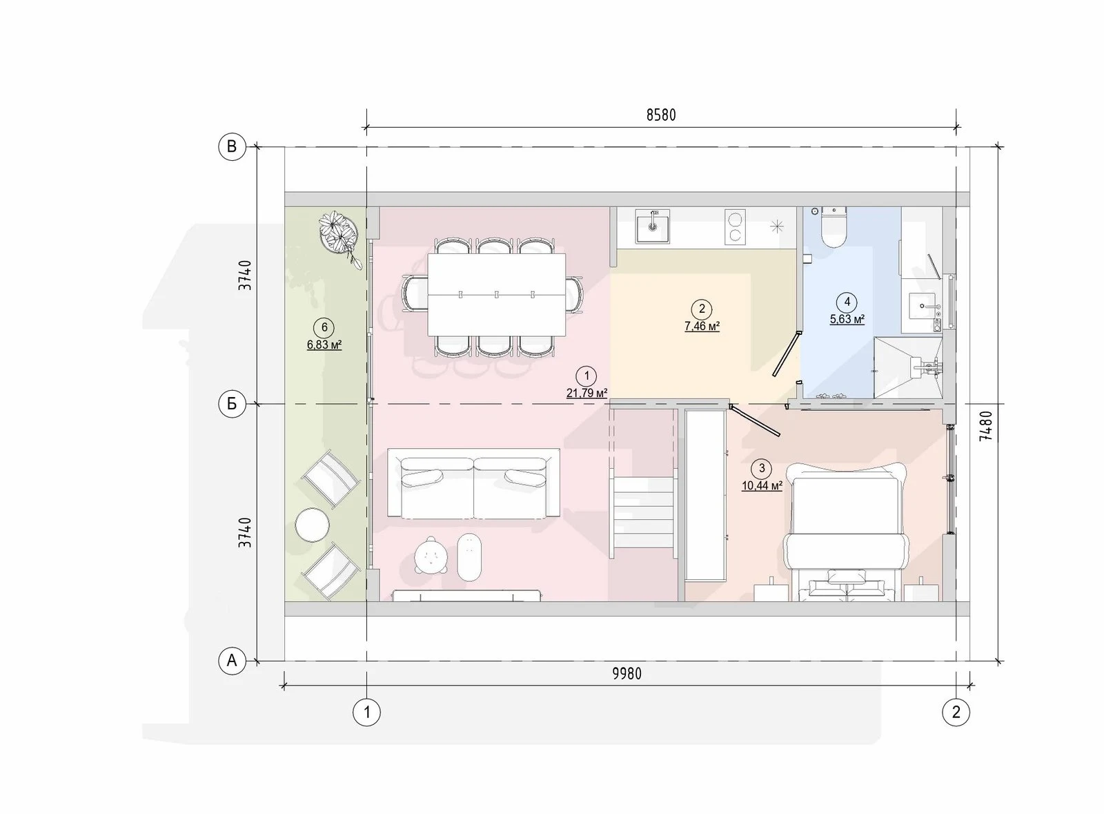 A-frame floor plan 1