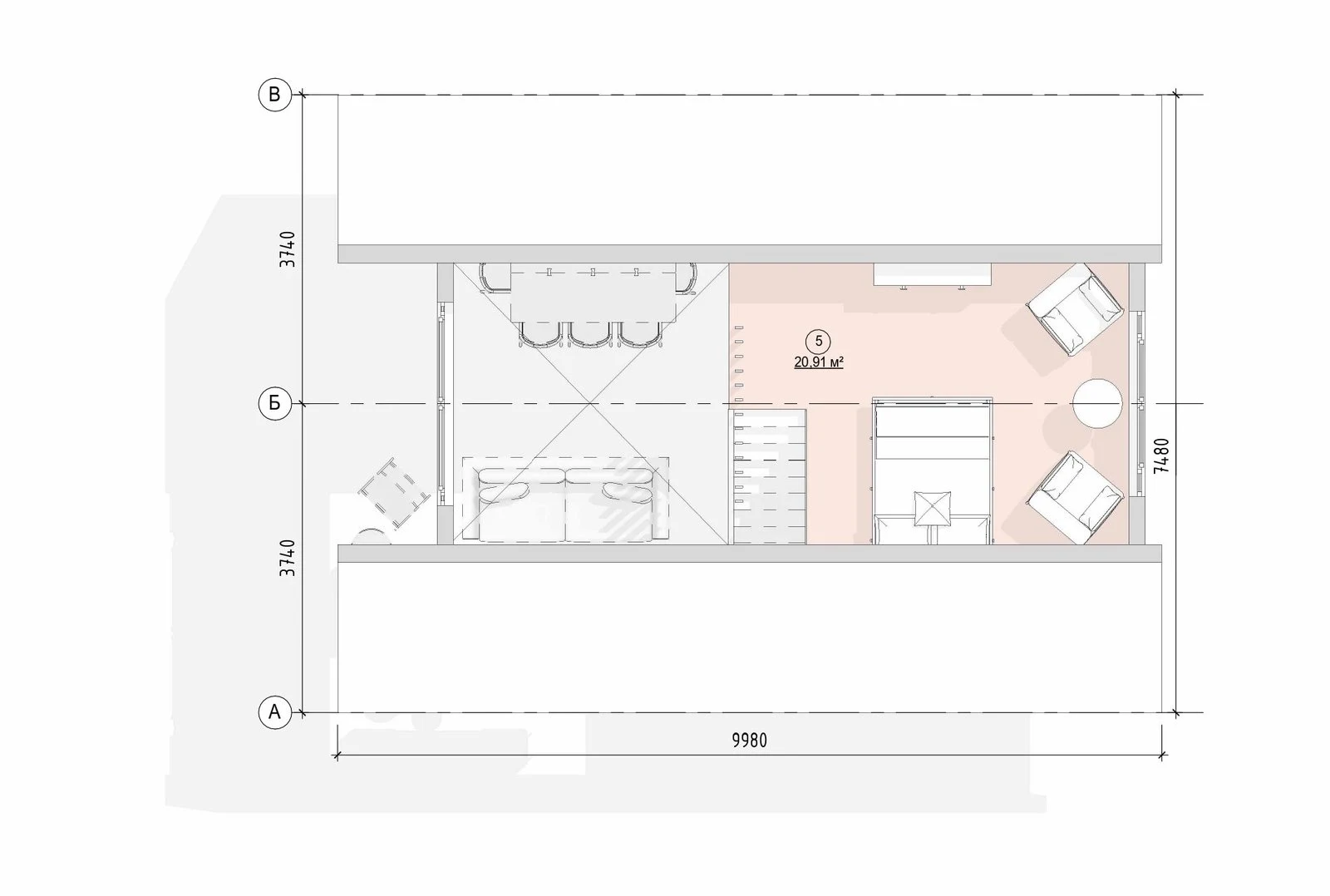 A-frame floor plan 2