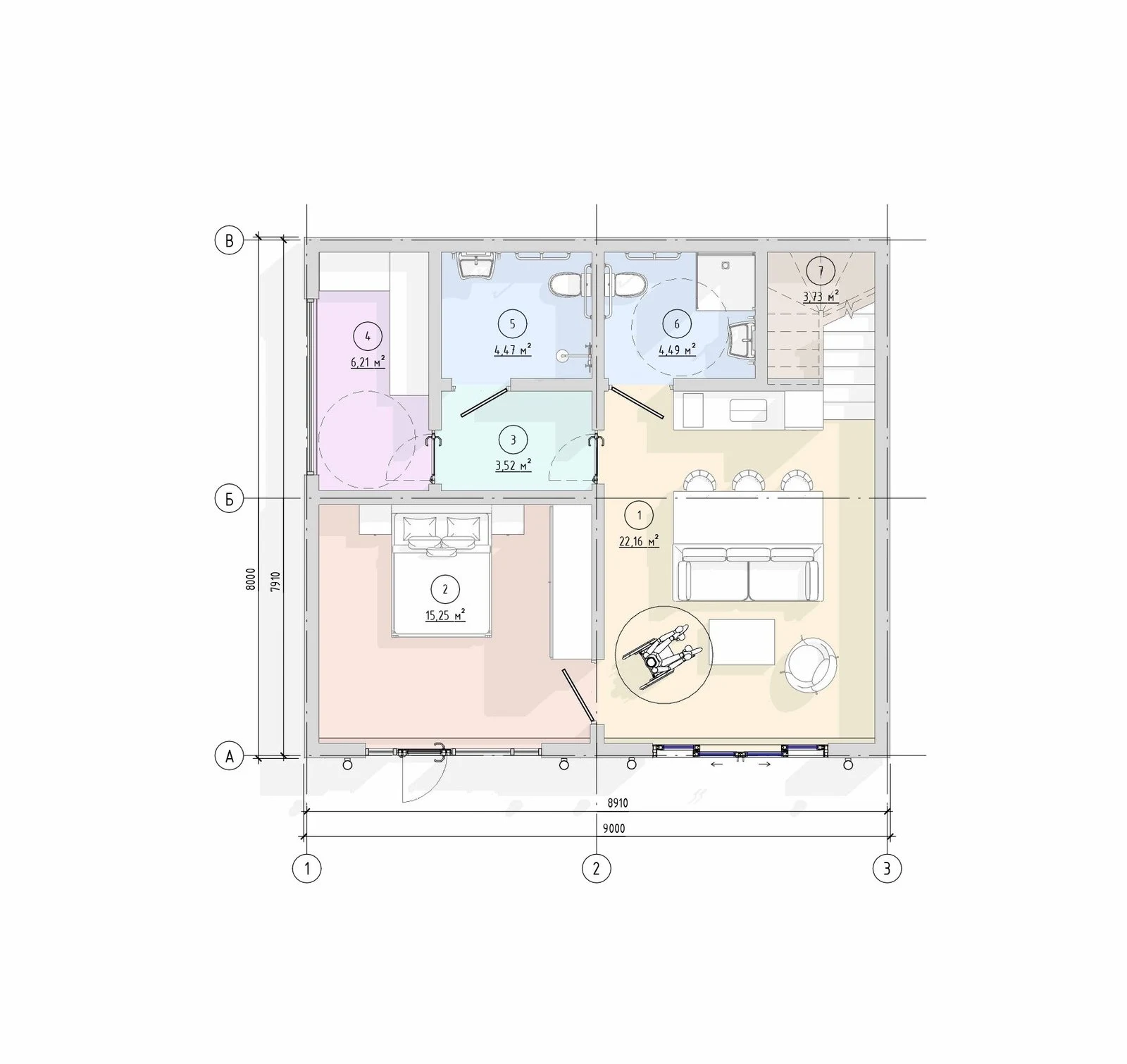 Mediterranean Double House floor plan 1
