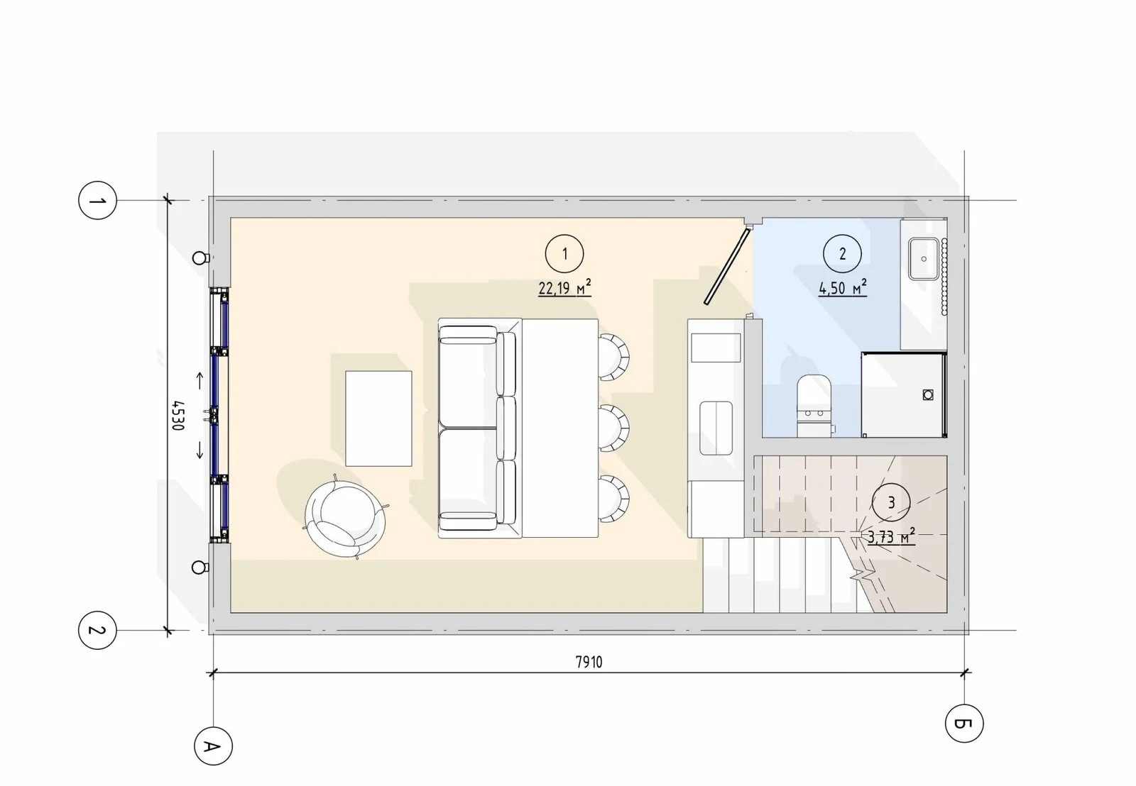 Mediterranean Single House floor plan 1