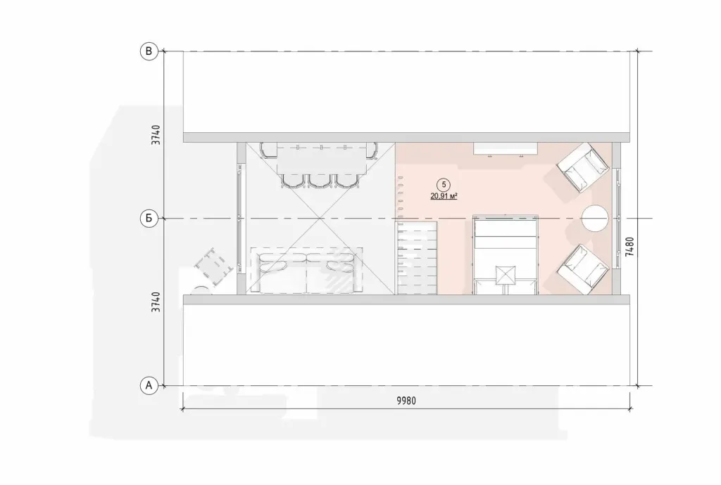 A-frame floor plan 2